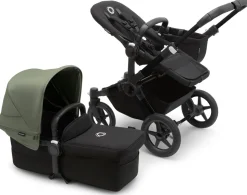 Bugaboo Donkey 5 Mono Complete Single-to-Double Stroller Bundle - Black / Midnight Black / Forest Green