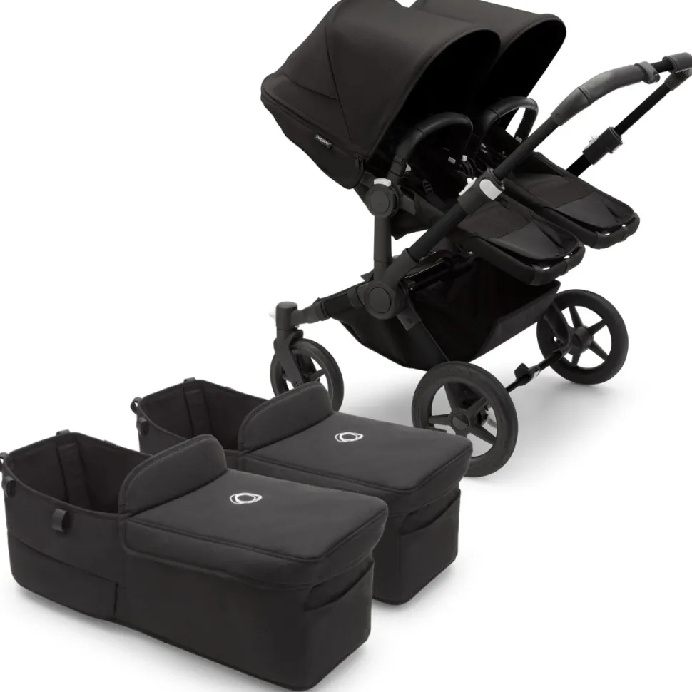 Bugaboo Donkey 5 Twin Complete Stroller Bundle - Black / Midnight Black / Midnight Black / Black
