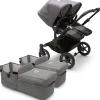 Bugaboo Donkey 5 Twin Complete Stroller Bundle - Black / Grey Melange / Grey Melange