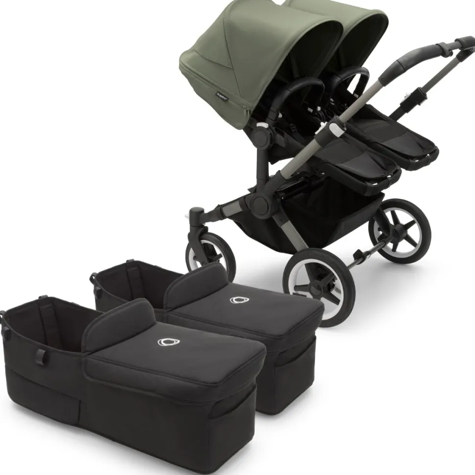 Bugaboo Donkey 5 Twin Complete Stroller Bundle - Graphite / Midnight Black / Forest Green