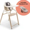 Bugaboo Giraffe Complete High Chair + Newborn Set Bundle - Neutral Wood / White / Polar White