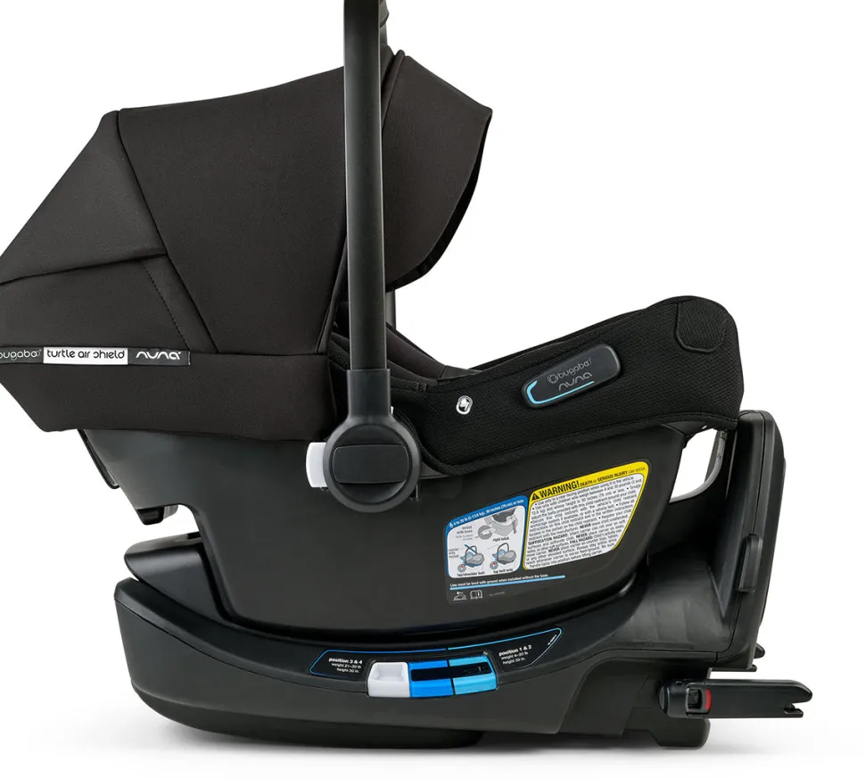Bugaboo Kangaroo Complete + Turtle Air Shield By Nuna Travel System Bundle - Black / Midnight Black / Midnight Black / Black