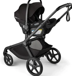 Bugaboo Kangaroo Double Stroller + Turtle Air Shield By Nuna Travel System Bundle - Black / Midnight Black / Midnight Black / Black