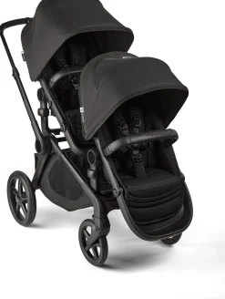 Bugaboo Kangaroo Double Stroller + Turtle Air Shield By Nuna Travel System Bundle - Black / Midnight Black / Midnight Black / Black