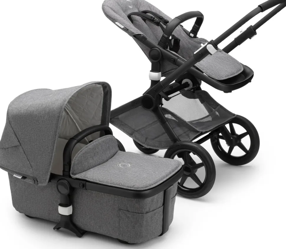 Bugaboo OPEN BOX Fox2 Complete Stroller - Classic - Black/Grey Melange