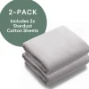 Bugaboo Stardust Cotton Playard Sheet (2 Pack) - Mineral White