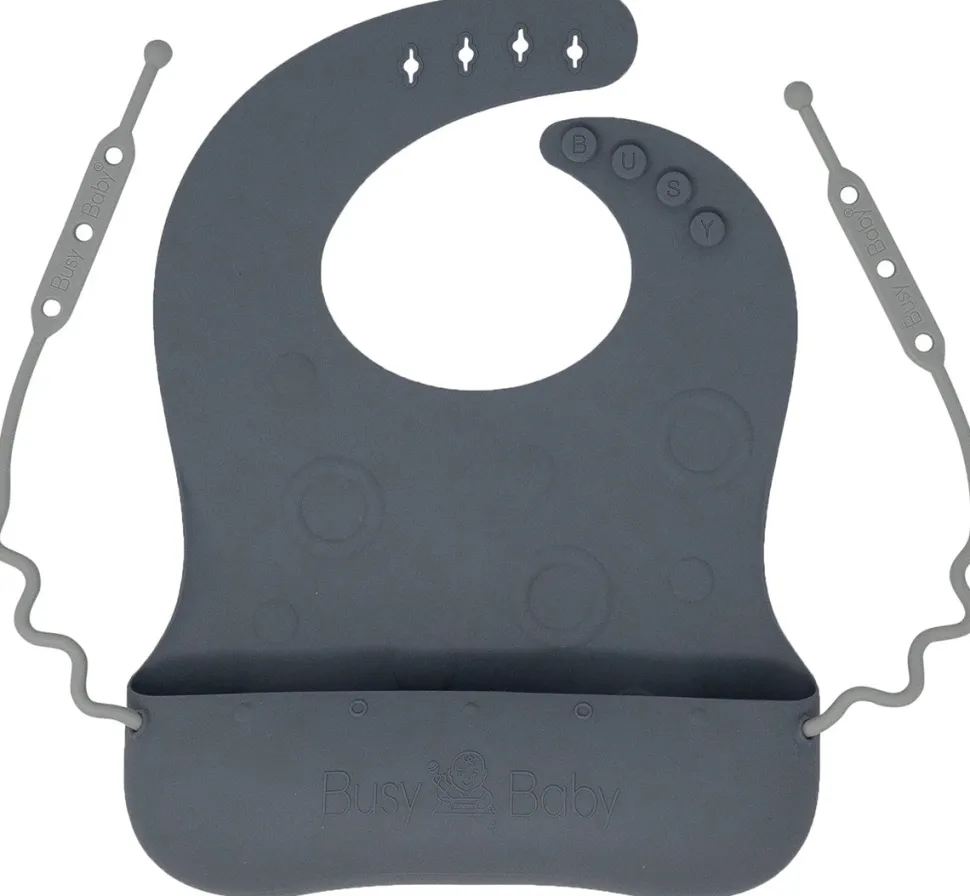 Busy Baby Bungee Bib - Pewter