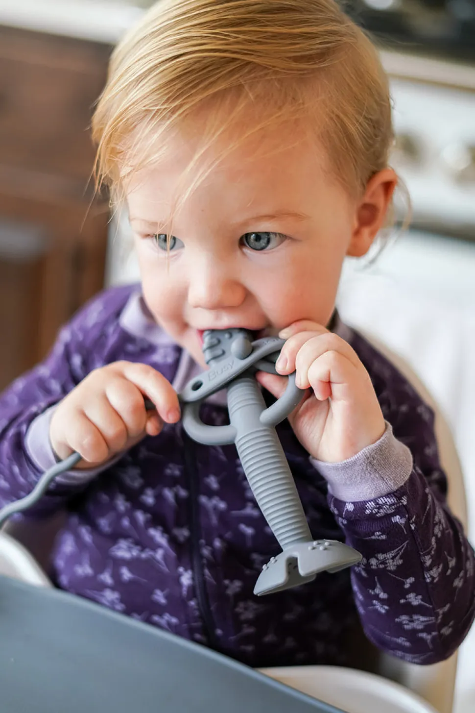 Busy Baby Teether & Training Spoon - Pink