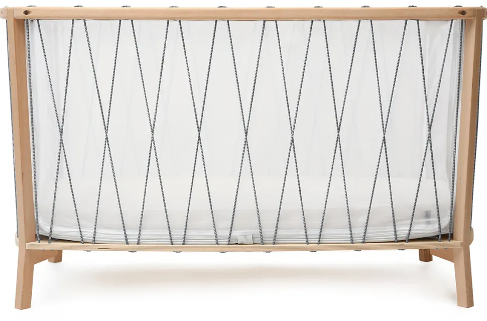 Charlie Crane KIMI Baby Bed with Organic Mattress - Black & White