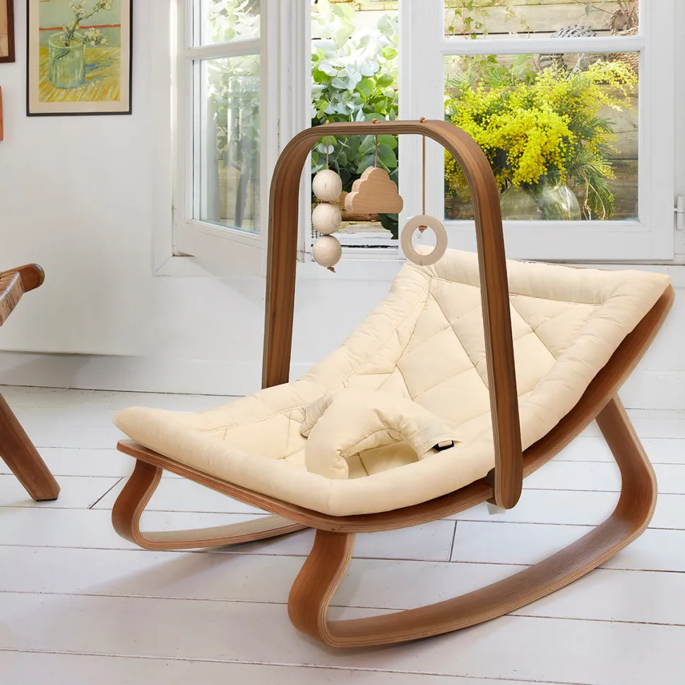 Charlie Crane LEVO Activity Arch for LEVO Baby Rocker - Walnut