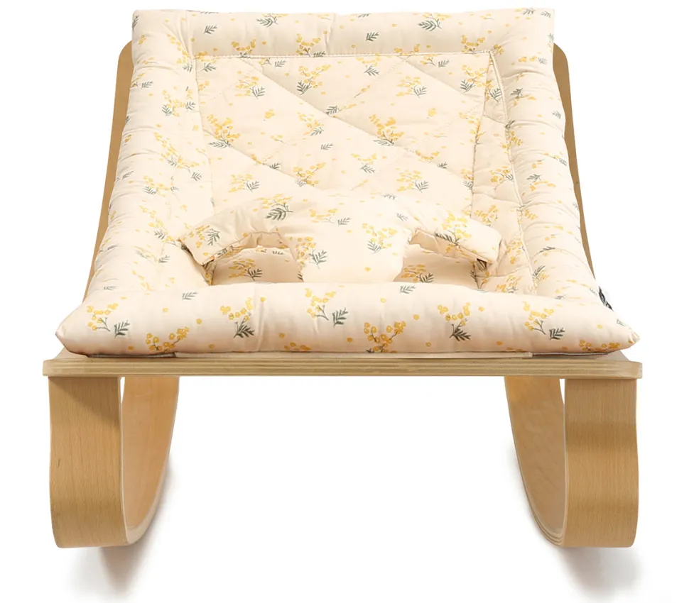 Charlie Crane LEVO Baby Rocker - Beech / Garbo & Friends Mimosa
