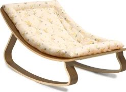 Charlie Crane LEVO Baby Rocker - Walnut / Garbo & Friends Mimosa
