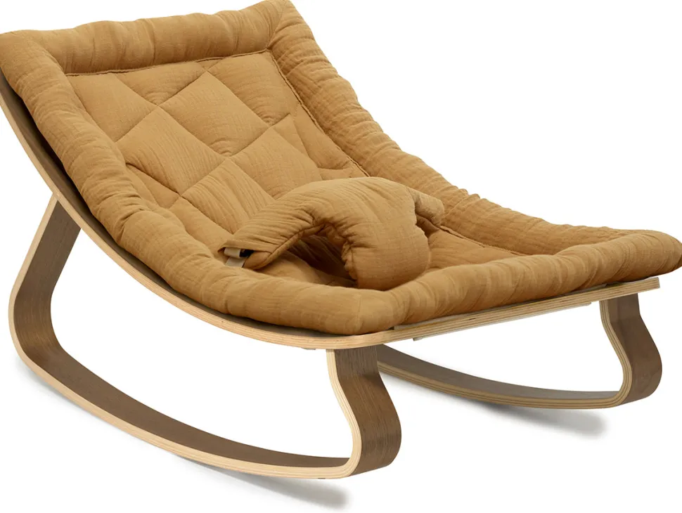 Charlie Crane LEVO Baby Rocker - Walnut / Camel