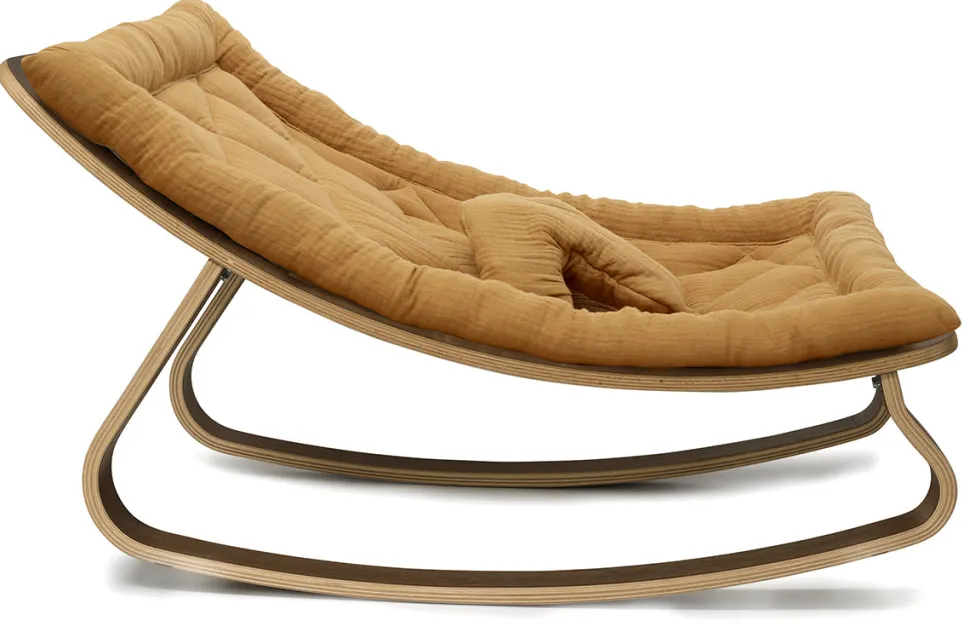 Charlie Crane LEVO Baby Rocker - Walnut / Camel