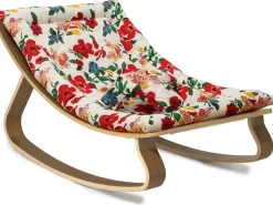 Charlie Crane LEVO Baby Rocker - Walnut / Le Petit Lucas du Tertre Hibiscus