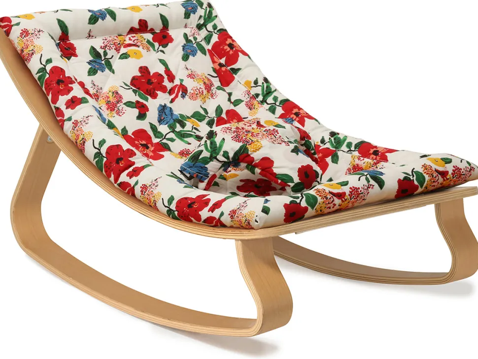 Charlie Crane LEVO Baby Rocker - Beech / Le Petit Lucas du Tertre Hibiscus