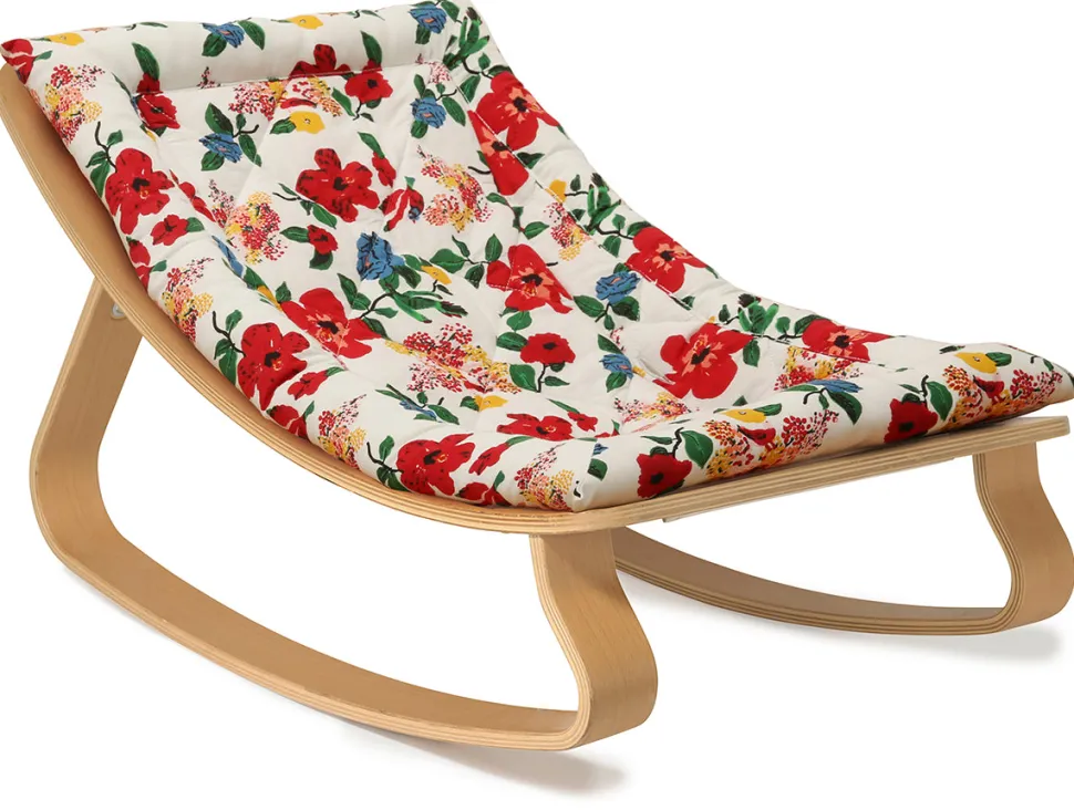 Charlie Crane LEVO Baby Rocker - Beech / Le Petit Lucas du Tertre Hibiscus