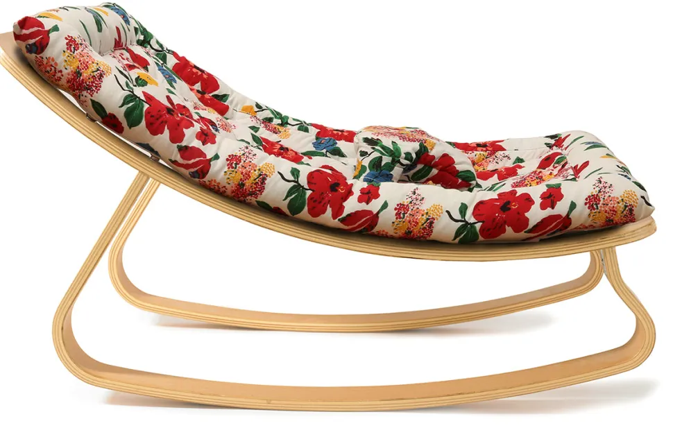 Charlie Crane LEVO Baby Rocker - Beech / Le Petit Lucas du Tertre Hibiscus