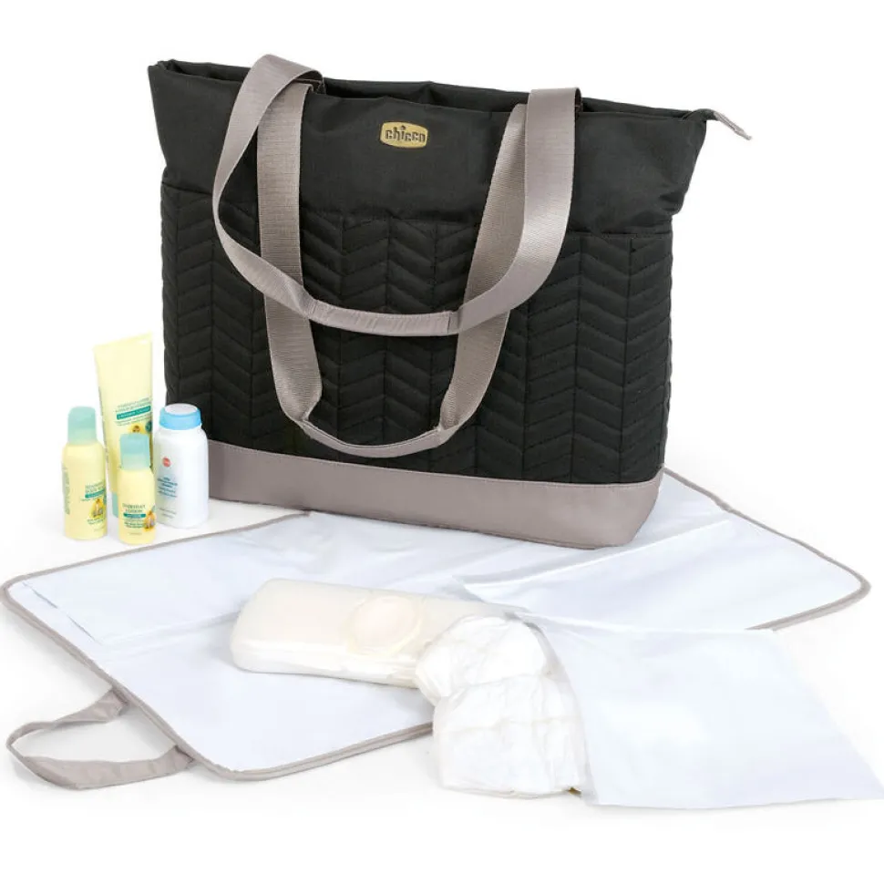 Chicco Chevron Tote Diaper Bag - Black