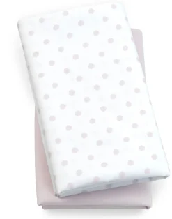 Chicco Lullaby Playard Fitted Sheet, 2-Pack- Pink Dot