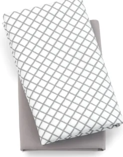 Chicco Lullaby Playard Fitted Sheet, 2-Pack - Grey Diamond