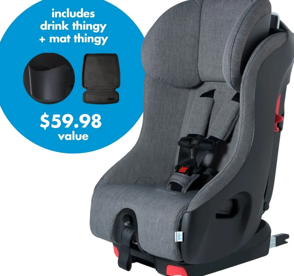 Clek Foonf Convertible Car Seat + Drink & Mat Thingy Bundle - C-Zero Thunder