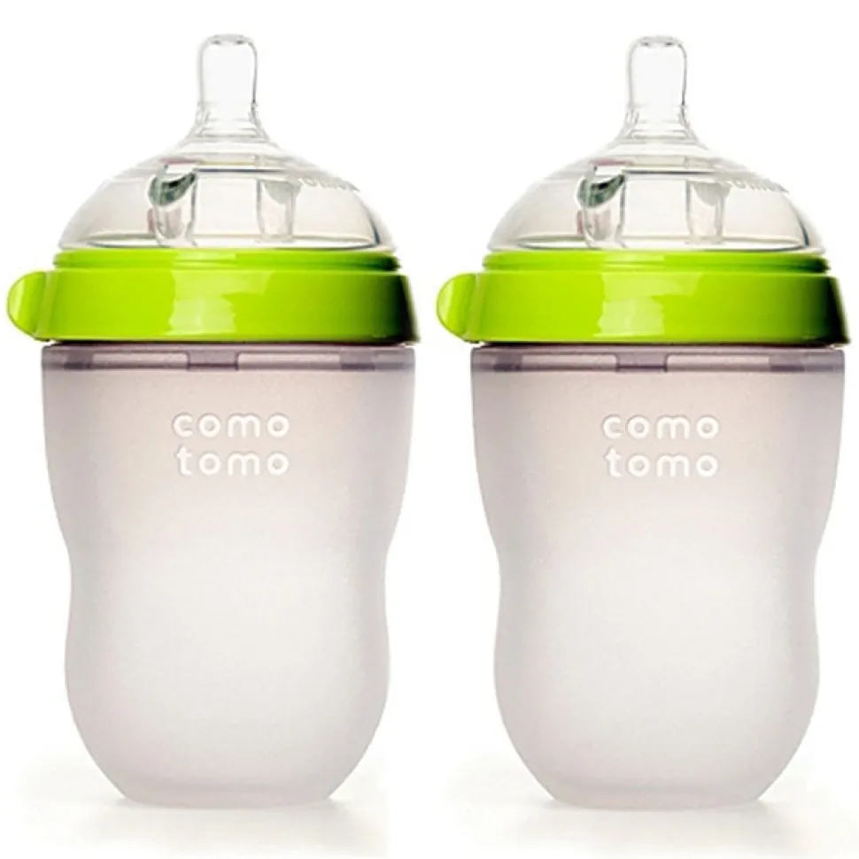 Comotomo Natural Feel Baby Bottle, 2pk - 8 oz - Green