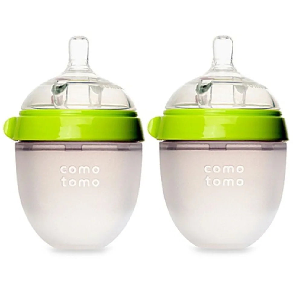 Comotomo Natural Feel Baby Bottle, 2pk - 5 oz - Green