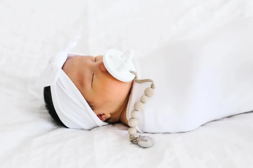 Copper Pearl Knit Headband Bow - Dove