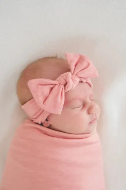 Copper Pearl Knit Headband Bow - Darling