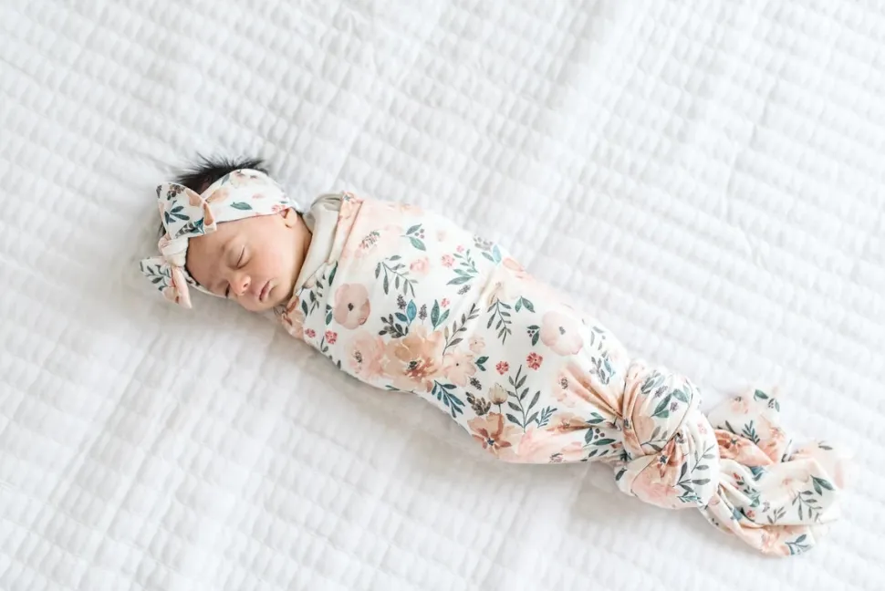 Copper Pearl Knit Headband Bow - Autumn