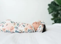 Copper Pearl Knit Headband Bow - Autumn