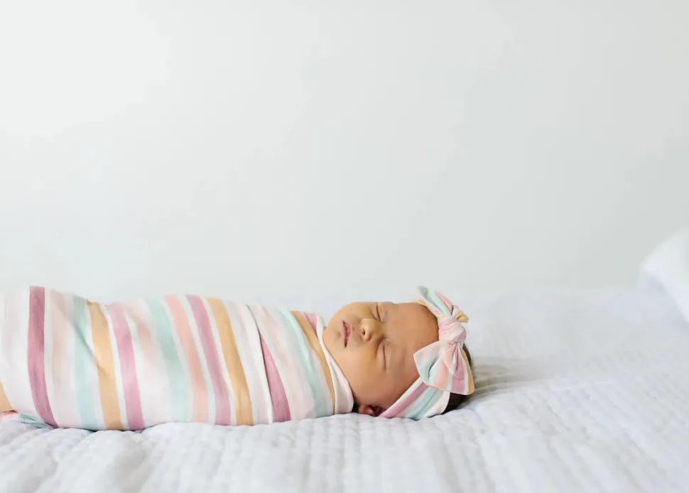 Copper Pearl Knit Headband Bow - Belle
