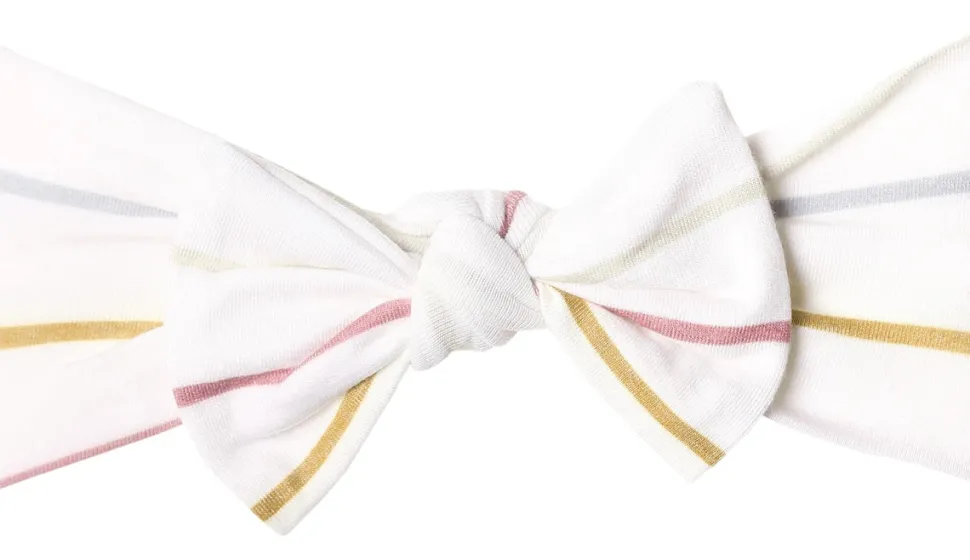 Copper Pearl Knit Headband Bow - Piper