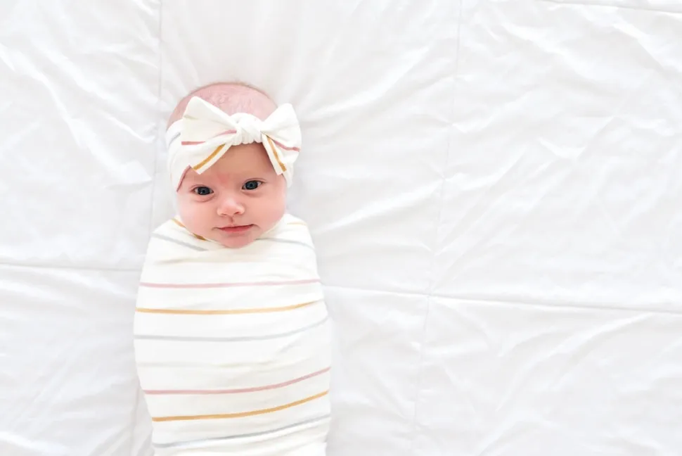 Copper Pearl Knit Headband Bow - Piper