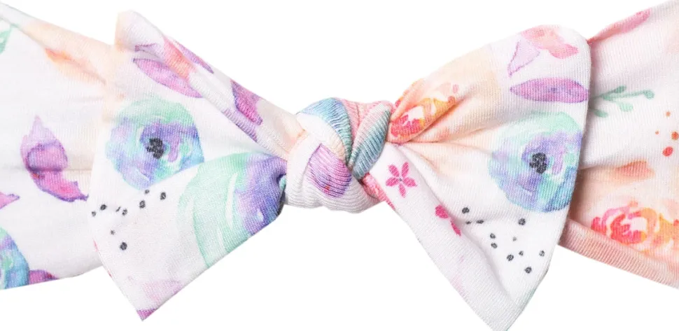 Copper Pearl Knit Headband Bow - Bloom