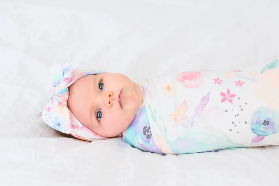 Copper Pearl Knit Headband Bow - Bloom