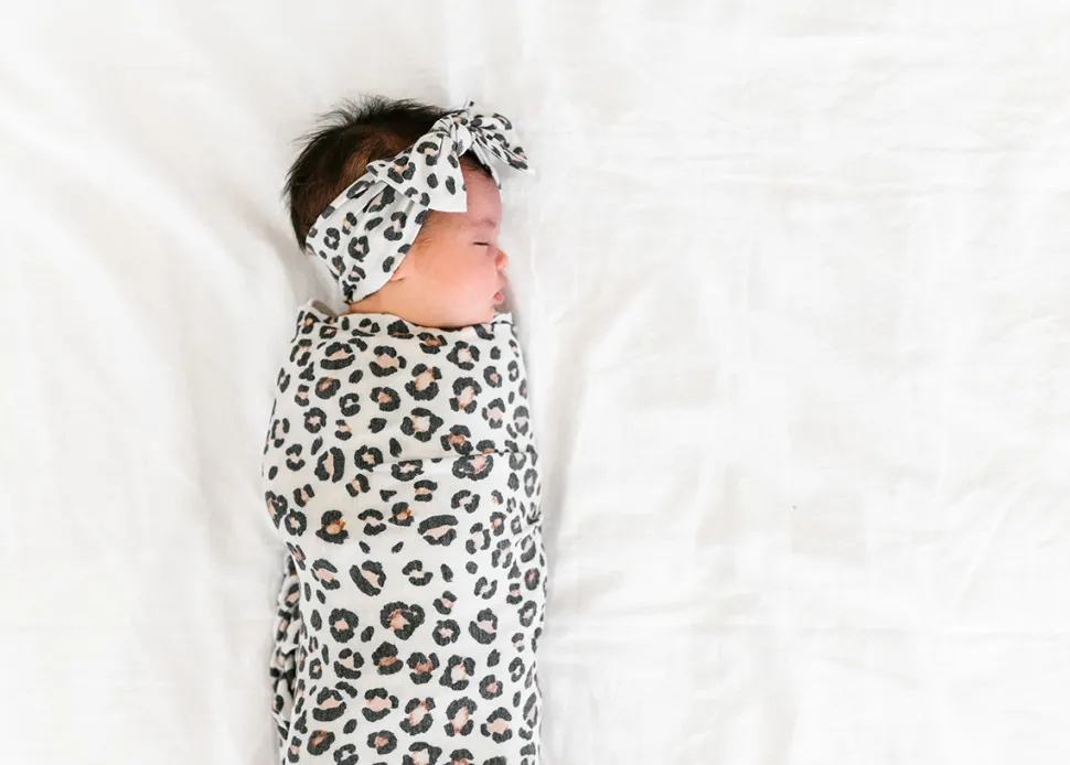 Copper Pearl Knit Headband Bow - Zara