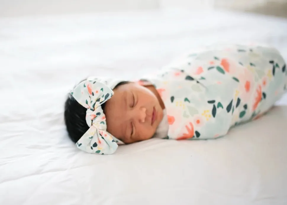 Copper Pearl Knit Headband Bow - Leilani
