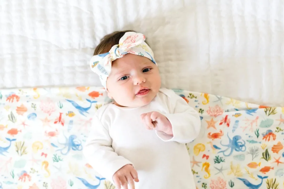 Copper Pearl Knit Swaddle Blanket - Nautical