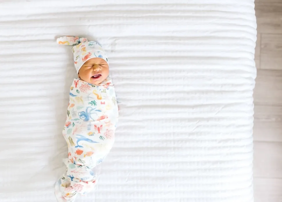 Copper Pearl Knit Swaddle Blanket - Nautical