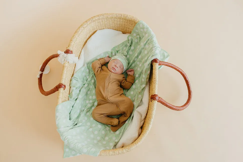 Copper Pearl Knit Swaddle Blanket - Bogey