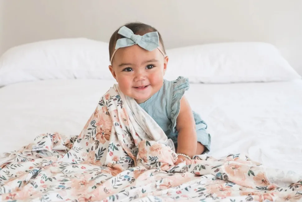 Copper Pearl Knit Swaddle Blanket - Autumn