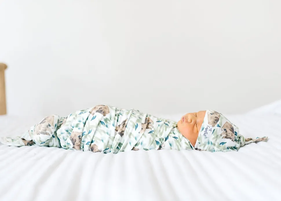 Copper Pearl Knit Swaddle Blanket - Bear by Jenna Rainey
