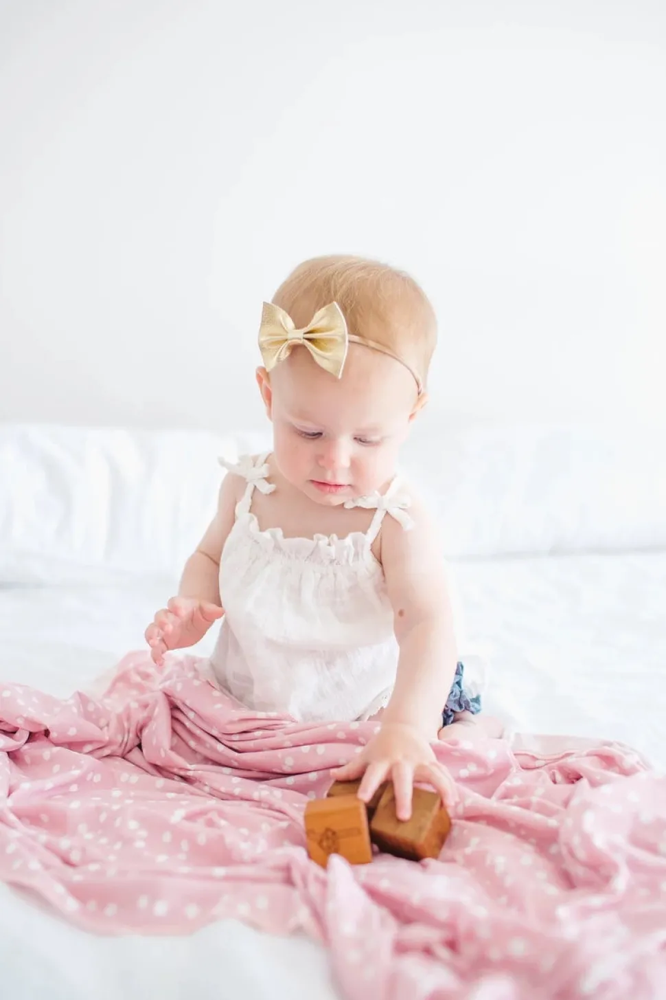 Copper Pearl Knit Swaddle Blanket - Lucy