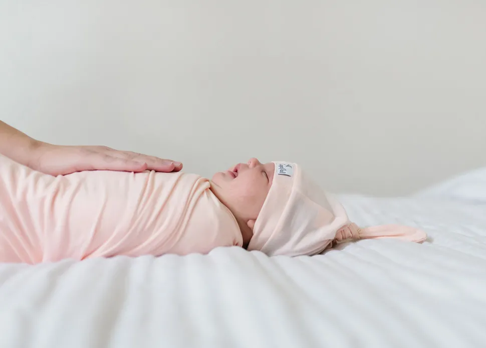 Copper Pearl Knit Swaddle Blanket - Blush