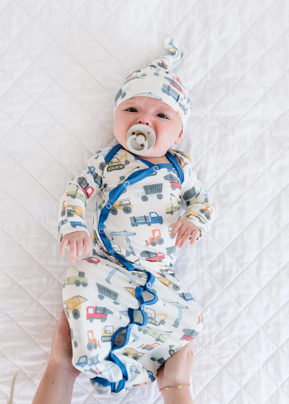Copper Pearl Newborn Knotted Gown - Diesel