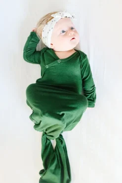 Copper Pearl Newborn Knotted Gown - Alder