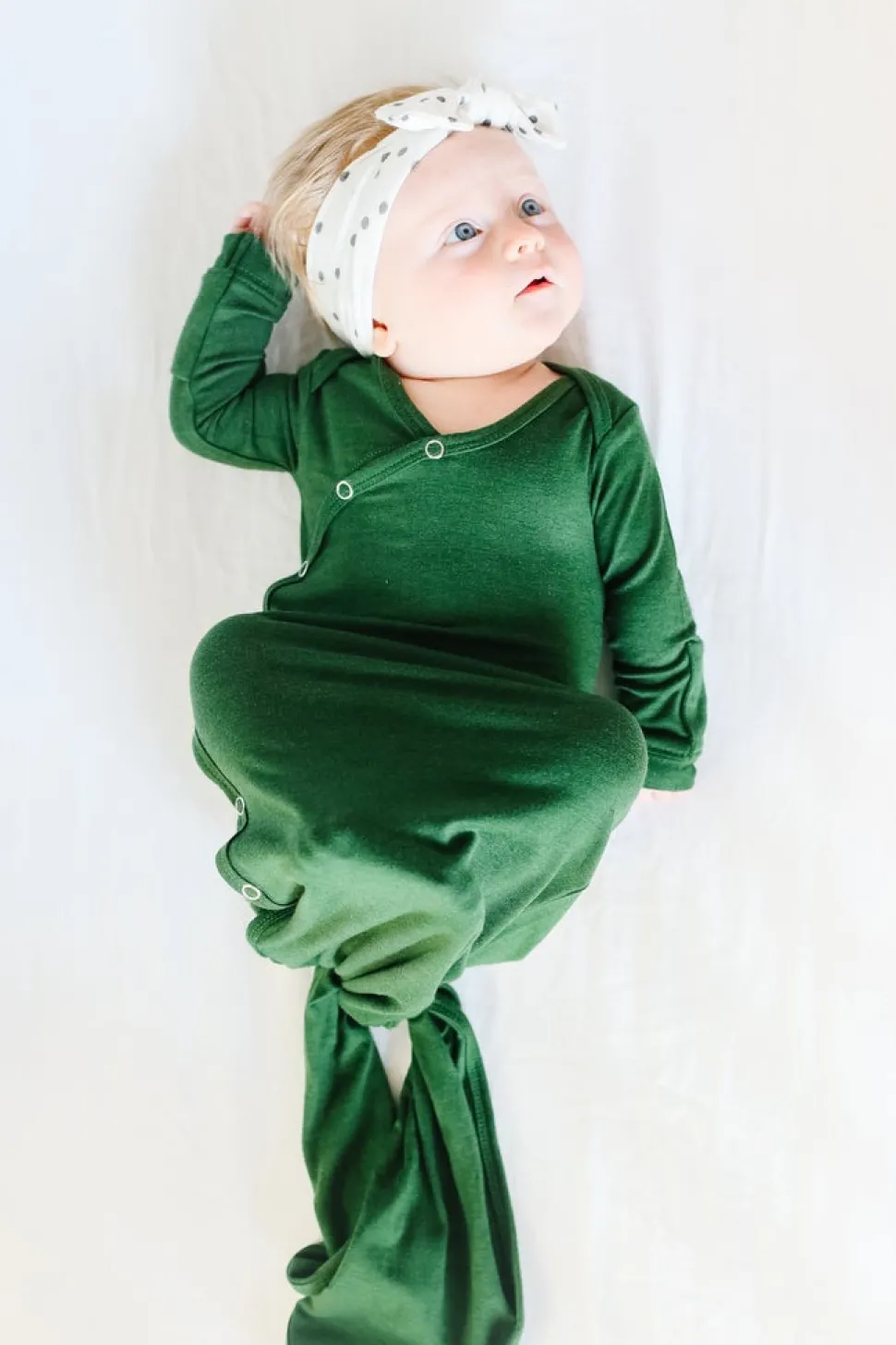 Copper Pearl Newborn Knotted Gown - Alder