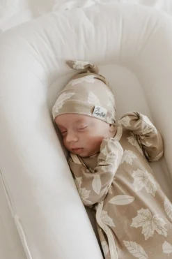 Copper Pearl Newborn Knotted Gown - Oak